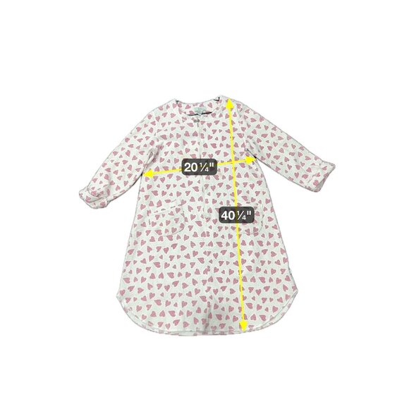 Karen Neuburger Heart Print Zip Front Tunic Medium Cotton Blend Waffle Knit - Picture 7 of 10